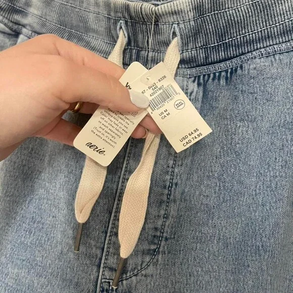 Aerie Light Wash Wide Leg 02 F 0 - Picture 3 of 6